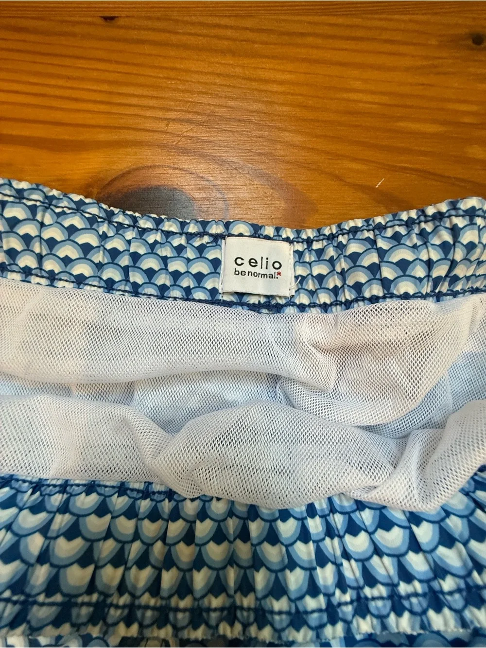 Men's Light Blue Patterned Swim Bermudas